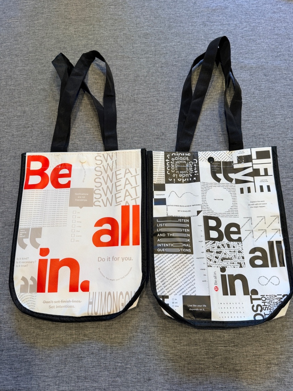 lululemon athletica White, Black & Red 'Be All In' small Graphic Tote - Picture 2 of 2